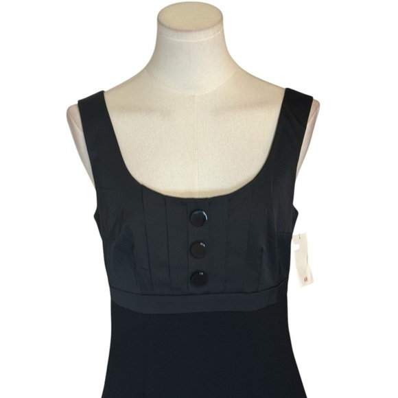H&M Black Sleeveless Sheath Dress Buttons Vintage Vibes Size 8 Work Party Event - Picture 4 of 8
